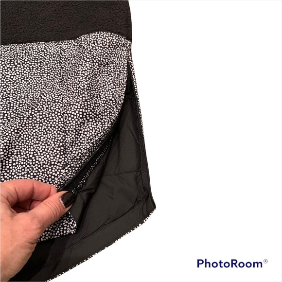 Girls North Face Riit Fleece pullover hoodie black white Large 14 - Picture 2 of 9